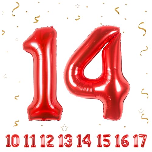 Geburtstag zahlen luftballon 14 jahre | Rot Folienballon 14 XXL -Riesen Folienballon in 40" - 101cm Geburtstagsdeko - Ballon Zahl Deko zum Geburtstag .Fliegt mit Helium Geburtstag zahlen luftballon 14 jahre | Rot Folienballon 14 XXL -Riesen Folienballon in 40" - 101cm Geburtstagsdeko - Ballon Zahl Deko zum Geburtstag .Fliegt mit Helium von Partyhausy