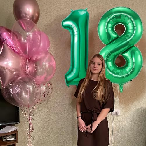Geburtstag zahlen luftballon 18 jahre | Folienballon Grün- Folienballon in 40"-101cm Geburtstagsdeko - Ballon Zahl Deko zum Geburtstag fliegt mit Helium für Männer Frauen 18.Geburtstagsparty Jubiläum Geburtstag zahlen luftballon 18 jahre | Folienballon Grün- Folienballon in 40"-101cm Geburtstagsdeko - Ballon Zahl Deko zum Geburtstag fliegt mit Helium für Männer Frauen 18.Geburtstagsparty Jubiläum von Partyhausy