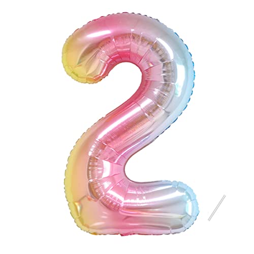 Geburtstag zahlen luftballon 2 jahre | Folienballon 2 XXL Regenbogen Farbverlauf-Riesen Folienballon in 40" - 101cm Geburtstagsdeko - Ballon Zahl Deko zum Geburtstag - fliegt mit Helium Geburtstag zahlen luftballon 2 jahre | Folienballon 2 XXL Regenbogen Farbverlauf-Riesen Folienballon in 40" - 101cm Geburtstagsdeko - Ballon Zahl Deko zum Geburtstag - fliegt mit Helium von Partyhausy