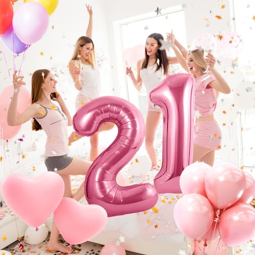 Geburtstag zahlen luftballon 21 jahre | Folienballon Rosa- Folienballon in 40"-101cm Geburtstagsdeko - Ballon Zahl Deko zum Geburtstag fliegt mit Helium für Mann Frauen 21.Geburtstags Geburtstag zahlen luftballon 21 jahre | Folienballon Rosa- Folienballon in 40"-101cm Geburtstagsdeko - Ballon Zahl Deko zum Geburtstag fliegt mit Helium für Mann Frauen 21.Geburtstags von Partyhausy