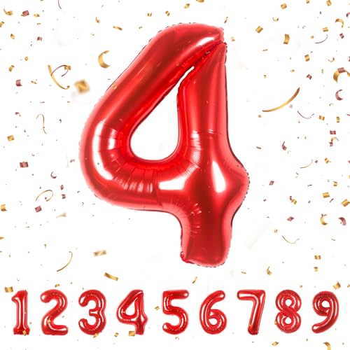 Geburtstag zahlen luftballon 4 jahre | Rot Folienballon 4 XXL -Riesen Folienballon in 40" - 101cm Geburtstagsdeko - Ballon Zahl Deko zum Geburtstag .Fliegt mit Helium Geburtstag zahlen luftballon 4 jahre | Rot Folienballon 4 XXL -Riesen Folienballon in 40" - 101cm Geburtstagsdeko - Ballon Zahl Deko zum Geburtstag .Fliegt mit Helium von Partyhausy
