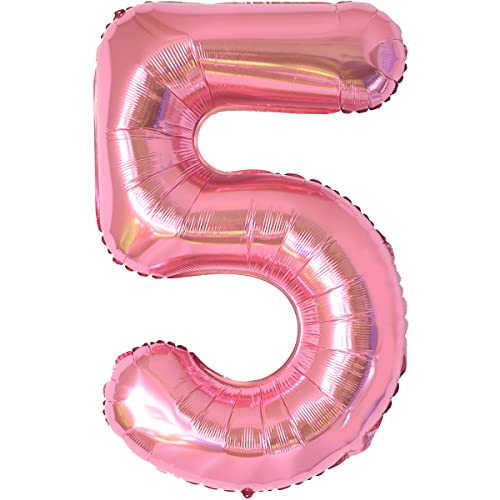 Geburtstag zahlen luftballon 5 jahre | Folienballon 5 XXL Rosa-Riesen Folienballon in 40" - 101cm Geburtstagsdeko - Ballon Zahl Deko zum Geburtstag - fliegt mit Helium Geburtstag zahlen luftballon 5 jahre | Folienballon 5 XXL Rosa-Riesen Folienballon in 40" - 101cm Geburtstagsdeko - Ballon Zahl Deko zum Geburtstag - fliegt mit Helium von Partyhausy