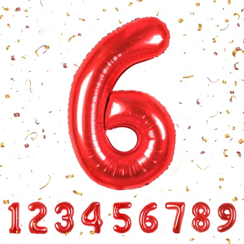 Geburtstag zahlen luftballon 6 jahre | Rot Folienballon 6 XXL -Riesen Folienballon in 40" - 101cm Geburtstagsdeko - Ballon Zahl Deko zum Geburtstag .Fliegt mit Helium Geburtstag zahlen luftballon 6 jahre | Rot Folienballon 6 XXL -Riesen Folienballon in 40" - 101cm Geburtstagsdeko - Ballon Zahl Deko zum Geburtstag .Fliegt mit Helium von Partyhausy