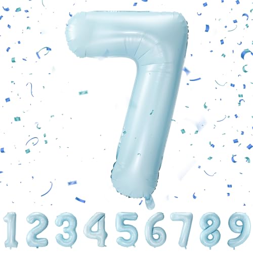 Geburtstag zahlen luftballon 7 jahre | Pastel Blau Folienballon 7 XXL -Riesen Folienballon in 40" - 101cm Geburtstagsdeko - Ballon Zahl Deko zum Geburtstag .Fliegt mit Helium Geburtstag zahlen luftballon 7 jahre | Pastel Blau Folienballon 7 XXL -Riesen Folienballon in 40" - 101cm Geburtstagsdeko - Ballon Zahl Deko zum Geburtstag .Fliegt mit Helium von Partyhausy
