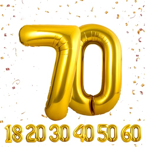 Geburtstag zahlen luftballon 70 jahre | Folienballon Gold- Folienballon in 40"-101cm Geburtstagsdeko - Ballon Zahl Deko zum Geburtstag fliegt mit Helium für Männer Frauen 70.Geburtstagsparty Jubiläum Geburtstag zahlen luftballon 70 jahre | Folienballon Gold- Folienballon in 40"-101cm Geburtstagsdeko - Ballon Zahl Deko zum Geburtstag fliegt mit Helium für Männer Frauen 70.Geburtstagsparty Jubiläum von Partyhausy