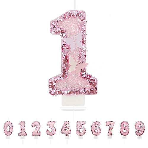 Geburtstagskerzen Zahlen 1,3D Schmetterling Geburtstagskerzen,Rosa Kerzen Geburtstag Zahl 1, Kuchen Topper Dekoration Kuchendeko Geburtstag, Geburtstagskerzen für Geburtstagsdeko Geburtstagskerzen Zahlen 1,3D Schmetterling Geburtstagskerzen,Rosa Kerzen Geburtstag Zahl 1, Kuchen Topper Dekoration Kuchendeko Geburtstag, Geburtstagskerzen für Geburtstagsdeko von Partyhausy