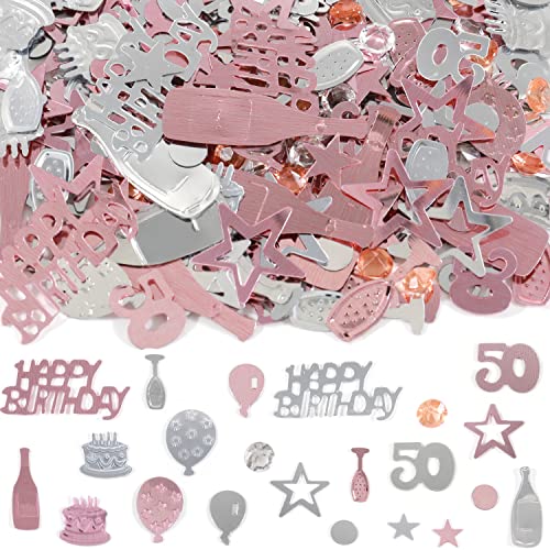 Konfetti 50 Geburtstag Deko,Tischdeko 50 Geburtstag Deko Rosegold,Konfetti Streudeko 50 Geburtstag Frauen,Partydekorationen von Partyhausy
