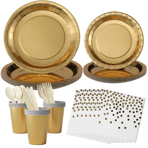 Partyhausy Punktbesteck 176 (gold) von Partyhausy