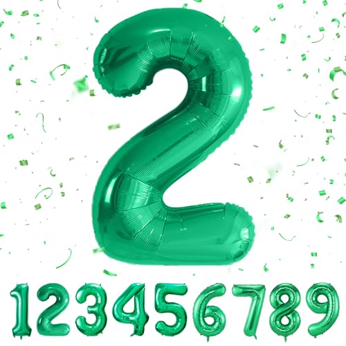balloon Geburtstag zahlen Grün luftballon 2 jahre | Folienballon 2 -für Mädchen Junge Folienballon in 40"Geburtstagsdeko - Kindergeburtstag Ballon Zahl Deko Geburtstag - fliegt mit Helium balloon Geburtstag zahlen Grün luftballon 2 jahre | Folienballon 2 -für Mädchen Junge Folienballon in 40"Geburtstagsdeko - Kindergeburtstag Ballon Zahl Deko Geburtstag - fliegt mit Helium von Partyhausy