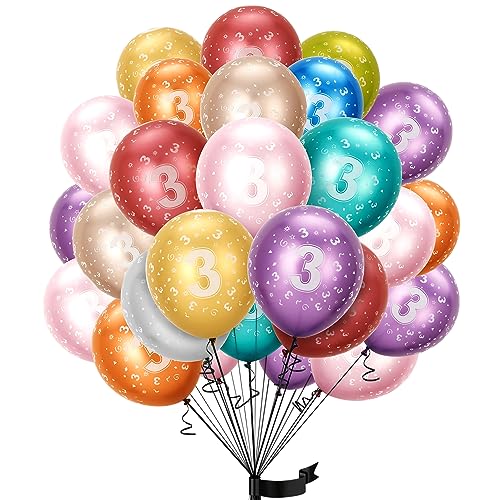 balloon Geburtstag zahlen luftballon 3 jahre | Folienballon 3. 15Pcs 32cm Luftballons Mädchen Junge Geburtstagsdeko-Ballon Zahl Deko zum Geburtstag-fliegt mit Helium von Partyhausy