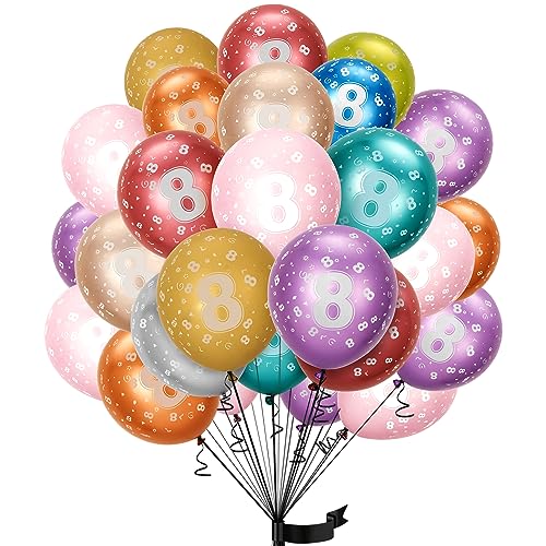 balloon Geburtstag zahlen luftballon 8 jahre | Folienballon 8. 15Pcs 32cm Luftballons Mädchen Junge Geburtstagsdeko-Ballon Zahl Deko zum Geburtstag-fliegt mit Helium von Partyhausy