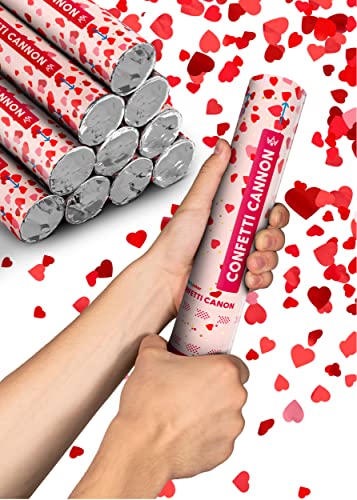 Partyjoker 10 Konfettikanonen mit Herzen Rot - Biologisch abbaubaresFSC® Konfetti - Einfach & Sicher zu Bedienen - 5-8 Meter Konfettistrahl Partyjoker 10 Konfettikanonen mit Herzen Rot - Biologisch abbaubaresFSC® Konfetti - Einfach & Sicher zu Bedienen - 5-8 Meter Konfettistrahl von Partyjoker