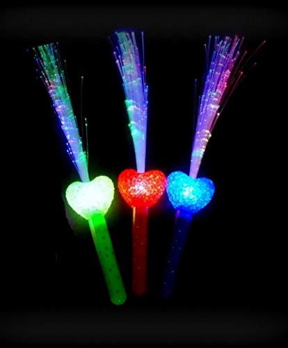 10 Stück LED Herz Leuchtwedel multicolor - Leuchtstab mit multicolor Licht - für Party, Konzert und Hochzeit - inkl. Batterien … von Partyknicklichter