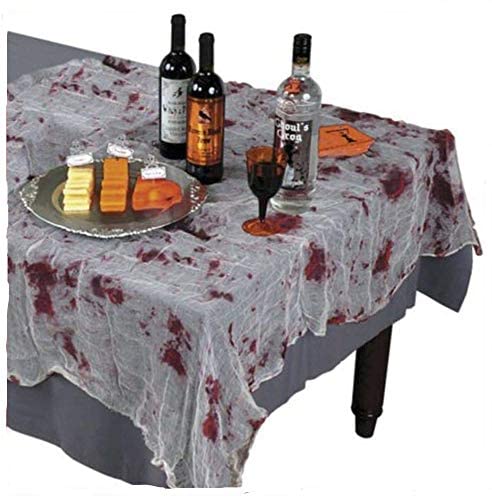 Partyloon Blutige Tischdecke - 213x156cm - Halloween-Horror Design - Gruselige Deko Tisch-Decke für Karneval, Fasching, Halloween, Motto-Themen-Party, Geburtstage - Stoff von Partyloon