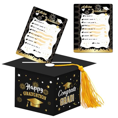Partymall Graduation Party Supplies Graduation Card Box mit 24pcs Nachrichtenkarte für College Abschluss Party Supplies Dekorationen Partymall Graduation Party Supplies Graduation Card Box mit 24pcs Nachrichtenkarte für College Abschluss Party Supplies Dekorationen von Partymall
