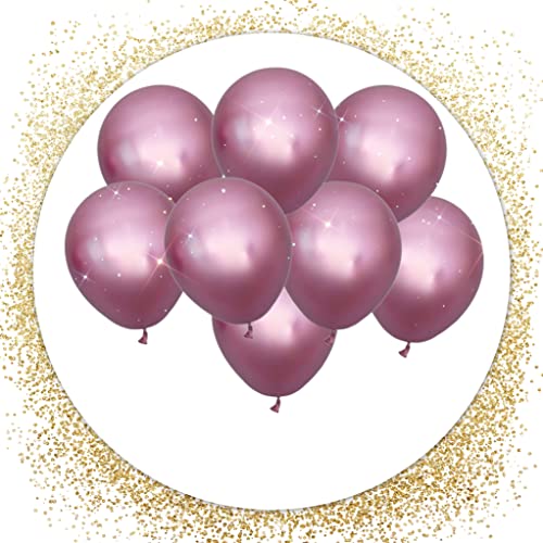 PartyNow! 50 x Metallic Luftballon - Latex Ballon in den Chrome Farben Gold Blau Lila - 12" Zoll - Für Geburtstag Hochzeit Feier - Fliegt mit Helium (Lila) von Partynow!