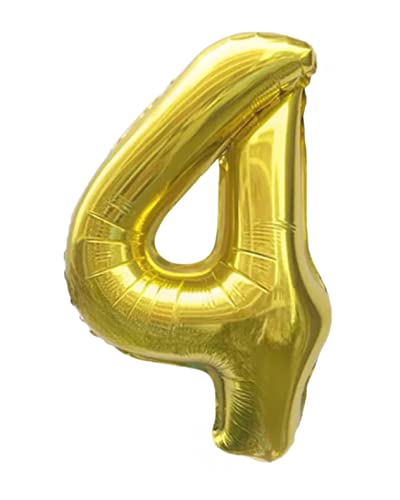 PartyNow! XXL Folienballon Zahl für Geburtstag - Luftballon 40" 101 cm - Farbe Gold - Nummer 1 2 3 4 5 6 7 8 9 0 - Fliegt mit Helium (4) von Partynow!
