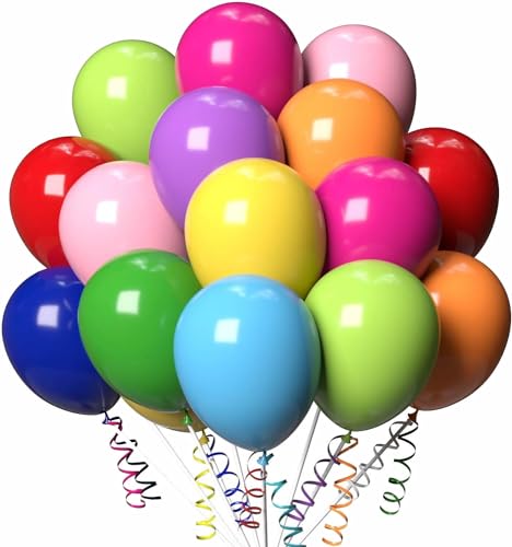 Luftballons Geburtstag [100 Stück] • 30cm Premium Ballons aus 100% Naturlatex • für Luft und Helium • Deko Dekoration Kindergeburtstag Partydeko Party, Farbe: Bunt von Partypal