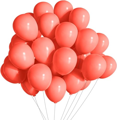 Luftballons Geburtstag [100 Stück] • 30cm Premium Ballons aus 100% Naturlatex • für Luft und Helium • Deko Dekoration Kindergeburtstag Partydeko Party, Farbe: Lachs von Partypal