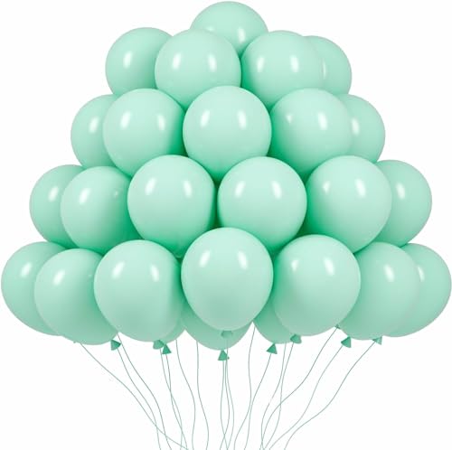 Luftballons Geburtstag [100 Stück] • 30cm Premium Ballons aus 100% Naturlatex • für Luft und Helium • Deko Dekoration Kindergeburtstag Partydeko Party, Farbe: Mint von Partypal