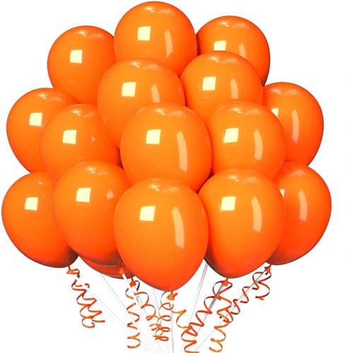 Luftballons Geburtstag [100 Stück] • 30cm Premium Ballons • für Luft und Helium • Deko Dekoration Kindergeburtstag Partydeko Party, Farbe: Orange von Partypal