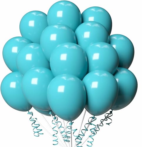 Luftballons Geburtstag [100 Stück] • 30cm Premium Ballons aus 100% Naturlatex • für Luft und Helium • Deko Dekoration Kindergeburtstag Partydeko Party, Farbe: Pastell-Blau von Partypal