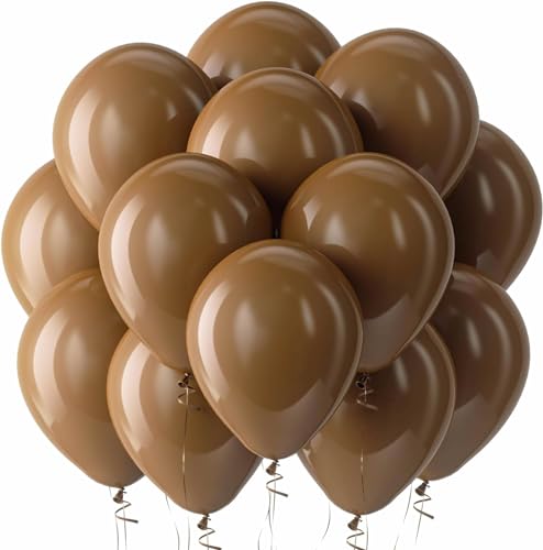 Luftballons Geburtstag [100 Stück] • 30cm Premium Ballons aus 100% Naturlatex • für Luft und Helium • Deko Dekoration Kindergeburtstag Partydeko Party, Farbe: Pastell-Braun von Partypal
