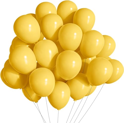 Luftballons Geburtstag [100 Stück] • 30cm Premium Ballons aus 100% Naturlatex • für Luft und Helium • Deko Dekoration Kindergeburtstag Partydeko Party, Farbe: Pastell-Gelb von Partypal