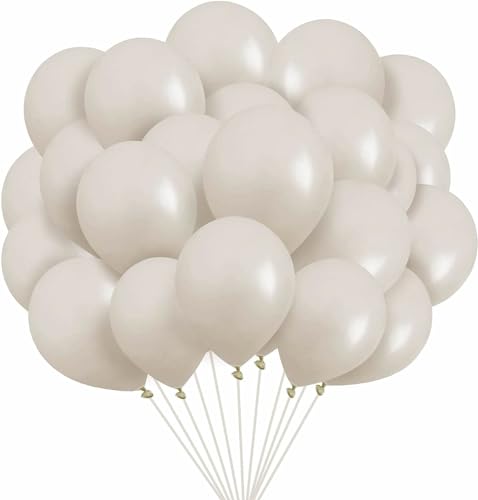 Luftballons Geburtstag [100 Stück] • 30cm Premium Ballons aus 100% Naturlatex • für Luft und Helium • Deko Dekoration Kindergeburtstag Partydeko Party, Farbe: Pastell-Latte von Partypal