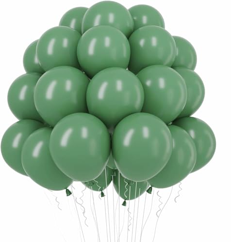 Luftballons Geburtstag [100 Stück] • 30cm Premium Ballons aus 100% Naturlatex • für Luft und Helium • Deko Dekoration Kindergeburtstag Partydeko Party, Farbe: Pastell-Olivgrün von Partypal
