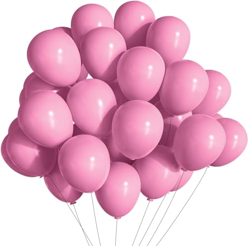 Luftballons Geburtstag [100 Stück] • 30cm Premium Ballons aus 100% Naturlatex • für Luft und Helium • Deko Dekoration Kindergeburtstag Partydeko Party (Dunkelrosa) von Partypal