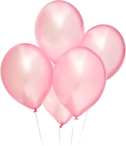 Luftballons Geburtstag [100 Stück] • 30cm Premium Ballons • für Luft und Helium • Deko Dekoration Kindergeburtstag Partydeko Party, Farbe: Metallic Rosa von Partypal