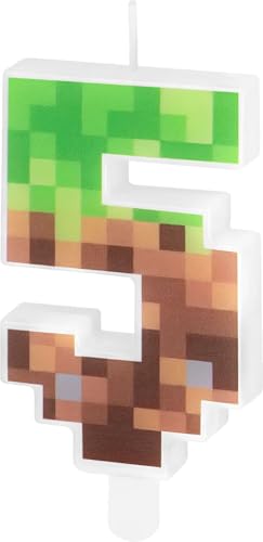 Zahlenkerze * PIXEL + MINER * in den Zahlen 0-9 als Deko für Kindergeburtstag | ca. 9,5x4,5cm, mit Steckfuß | Tortendeko Kinder Geburtstag Geburtstagskerze Kuchen Kerzen, Stil: Zahl 5 Zahlenkerze * PIXEL + MINER * in den Zahlen 0-9 als Deko für Kindergeburtstag | ca. 9,5x4,5cm, mit Steckfuß | Tortendeko Kinder Geburtstag Geburtstagskerze Kuchen Kerzen, Stil: Zahl 5 von Partypal