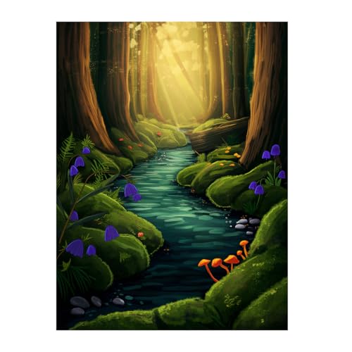 PartysenWeyL Kunst Aktivität Kit Anfänger Malerei Set Malen Nach Zahlen Kits Glockenblumen, Ein Großer Baum Auf Der Wiese Am Bach Wohnkultur Malset Diy Kunstprojekt PartysenWeyL Kunst Aktivität Kit Anfänger Malerei Set Malen Nach Zahlen Kits Glockenblumen, Ein Großer Baum Auf Der Wiese Am Bach Wohnkultur Malset Diy Kunstprojekt von PartysenWeyL