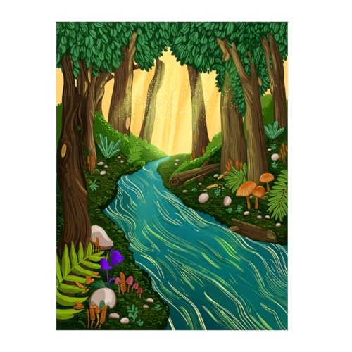 PartysenWeyL Kunst Aktivität Kit Diy Kunst Projekt Home Decor Malerei Set Malen nach Zahlen Kits Green Creek Wiese im Wald Anfänger Malset Diy Kunstprojekt PartysenWeyL Kunst Aktivität Kit Diy Kunst Projekt Home Decor Malerei Set Malen nach Zahlen Kits Green Creek Wiese im Wald Anfänger Malset Diy Kunstprojekt von PartysenWeyL