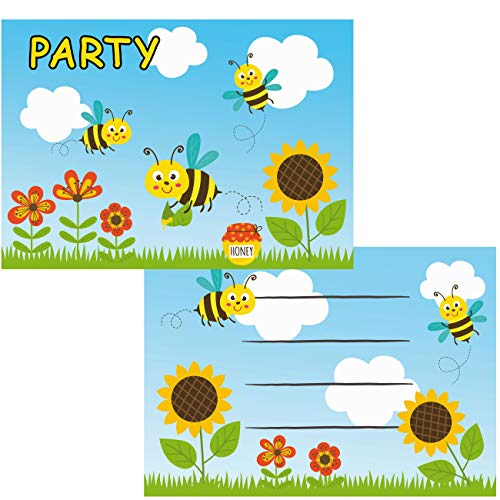 16-teiliges Einladungskarten-Set * SÜSSE BIENEN * für Kinderparty und Kindergeburtstag | 8 Einladungen und 8 Umschläge | Biene Bee Honig Honigbienen Party 16-teiliges Einladungskarten-Set * SÜSSE BIENEN * für Kinderparty und Kindergeburtstag | 8 Einladungen und 8 Umschläge | Biene Bee Honig Honigbienen Party von Partystrolche