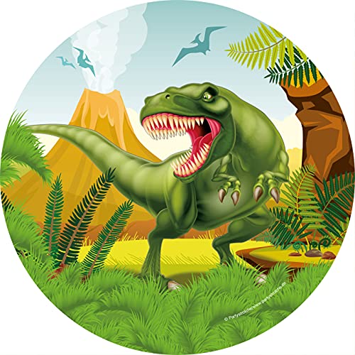 8 Teller * DINOSAURIER * für Kindergeburtstag und Party | Kinder Geburtstag Dino T-Rex Dinos Saurier Pappteller Partyteller von Partystrolche