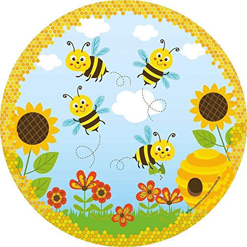 8 Teller * SÜSSE BIENEN * für Kinderparty und Kindergeburtstag | Biene Bee Honig Honigbienen Pappteller Partyteller Party Set von Partystrolche