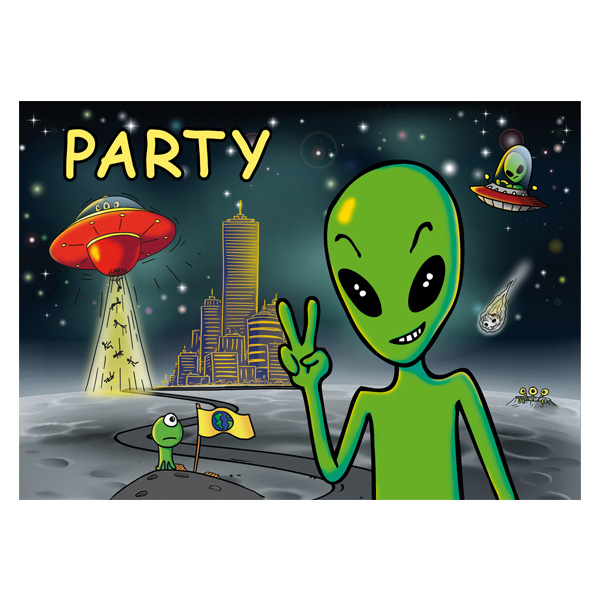 Einladung Alien Party, 8 St. von Partystrolche