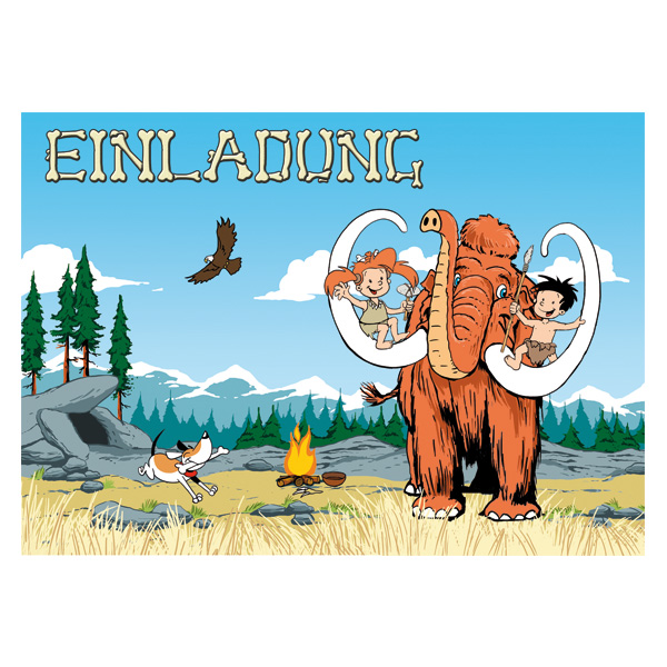 Einladung Steinzeit, 8 St. Einladung Steinzeit, 8 St.