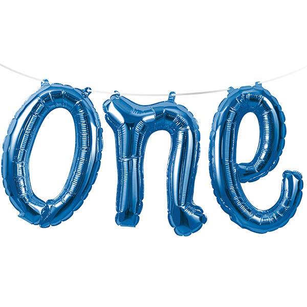 Folienballon Buchstaben Set One blau, 1 St. von Partystrolche
