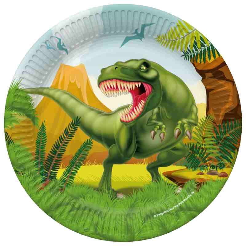 Teller Dinosaurier Party - Dino Party, 8 St. von Partystrolche