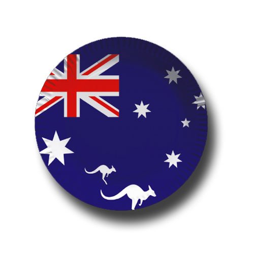 Pappteller mit Länderflaggen Motiv (Australien, 50) von Partyteller