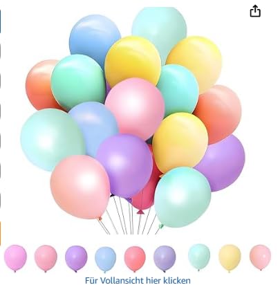 100 Stück Retro Luftballons, 10 Zoll Luftballons Pastell, Makronen Luftballon (Macaron Farbe, 100 Stück) von Partyzeit