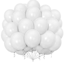 100 Stück Retro Luftballons, 10 Zoll Luftballons Pastell, Makronen Luftballon (Weiß, 100 Stück) von Partyzeit