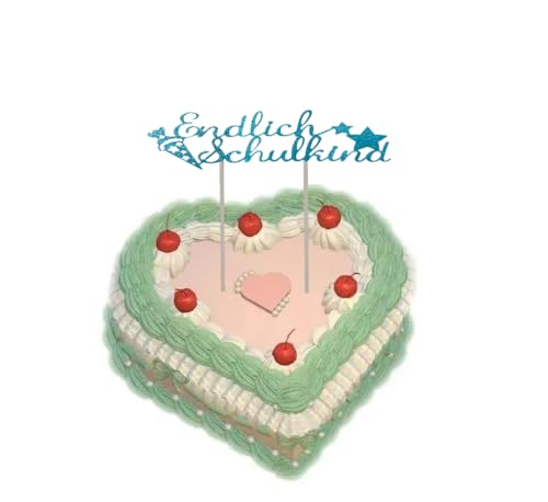 2025 Endlich Schulkind Cake Topper (Blau) von Partyzeit