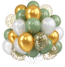 60 Stück Retro Luftballons, 10 Zoll Luftballons Pastell, Makronen Luftballon (Sage Grün, 60 Stück) von Partyzeit