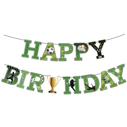 Fussball Deko Happy Birthday Banner Fussball Geburtstag Deko Girlande Fußball Deko Geburtstag Girlande Geburtstagsdeko Fussball Girlande Fußbälle Party Deko Kindergeburtstag Banner von Partyzeit