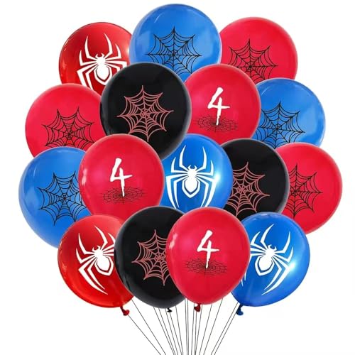 Geburtstagsdeko 4 Jahre Junge,20 Stk Ballon Deko 4. Geburtstag Junge, Kinder Party Luftballons 4. Geburtstag Jungen, Luftballon Geburtstage Deko (4 Jahre) von Partyzeit
