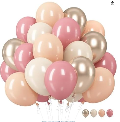 Luftballons Pastell 30 Stück 10 Zoll Makronen Luftballon Bunt Luftballons (Retro Pink Apricot, 30 Stück) von Partyzeit